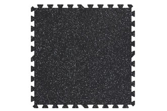 Interlocking rubber floor tiles