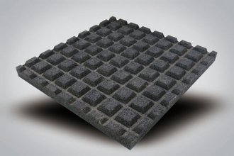 Rubber floor mat with groove 