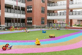 Rainbow artificial lawn playground runway kindergarten