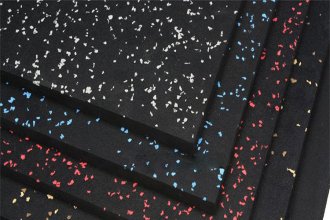 Rubber floor mat with colored dots
